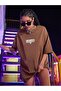 Brown Antisocial Printed Oversize T-shirt - 2