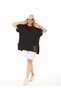 Plus Size Knitted Viscose Black Tiger Printed Salas T-shirt