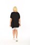 Plus Size Knitted Viscose Black Butterfly Printed Salas T-shirt - 3