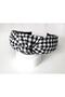 Women's Black and White Gingham Knot Hair Band Crown