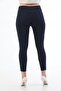 Navy Blue Plus Size High Waist Lycra Gabardine Leggings Trousers - 3