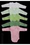 Long Sleeve, Self Gloved, Snap Fastened, Double Breasted Badi (Pack of 5) White-watergreen-teal-mold-pink - 2