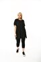Plus Size Knitted Viscose Black Salas T-shirt - 3