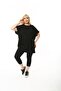 Plus Size Knitted Viscose Black Salas T-shirt - 5