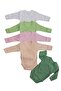 Long Sleeve Self-Glove Snap Fastened Double Breasted Badi (Pack of 5) White-çagla-pink-salmon-mould - 2