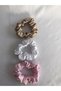 Women's 3-Piece Hair Satin Scrunchie Elastic Bagel Clasp Set - 2