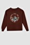 Relax Fit Crew Neck Printed Thick Sweatshirt Fabric Sweatshirt Y8457az22au - 6