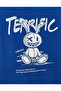 Women's Terrifick Rabbit Printed Blue Oversize Hooded Sweatshirt - 3