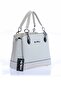 Dm-802 Black Detailed Striped Women's Hand and Shoulder Bag Cream