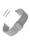 Metallic Grey Silver Mesh Steel Watch Band Metal Mesh Strap 22mm