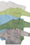 Long Sleeve Self-Glove Snap Fastened Double Breasted Badi (Pack of 5) White-turquoise-teal-gray-mold - 5