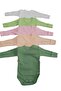Long Sleeve Self-Glove Snap Fastened Double Breasted Badi (Pack of 5) White-çagla-pink-salmon-mould - 5