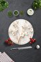 Glass Cutting Board - Glass Cutting Board |   White Flower - Gold |   Diameter32Cm