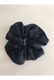 Women's Navy Blue Satin Scrunchie Simit Buckle