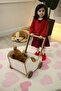 Wooden White Toy Baby Carriage - 2