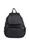 Washed Leather Black Backpack - 2
