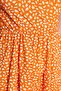 Orange Printed Double-Breasted Collar Mini Stretchy Knit Dress TWOSS21EL0241 - 4