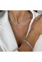 Zircon Stone Waterway Steel Necklace - 2