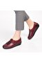 004 Women's Burgundy Orthopedic Genuine Leather Shoes - 2