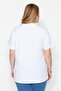 Beyaz Yakası Ribanalı Relaxed %100 Pamuk Örme T-shirt TBBSS23BF00019 - 5
