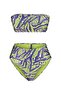 Leopar Desenli Straplez Kaplı Hipster Yüksek Bel Bikini Takımı TBESS22BT0018 - 6