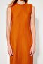 Orange Padded Shift/Plain Pleated Midi Knitted Dress TWOSS23EL00358 - 4
