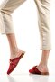 Women's Daily Comfortable Closed Front Straw Dowry Slippers Red - 3