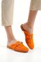 Women's Daily Comfortable Closed-Front Straw Dowry Slippers Orange - 7
