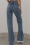 Logue Model Women's Lycra Medium Blue Karsuper High Waist Loose Leg Jeans Trousers - 3