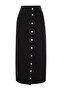 Black Button Closure Denim Jeans Skirt TCTSS23EE00024 - 8