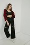 Women's High Waist Black Knee Detailed Ripped Palazzo Jeans Stretchy Jeans - 2