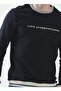 Crew Neck Navy Blue Men's Sweatshirt Beret - 4