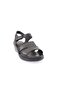 Women's Velcro Sandals Black Genuine Leather 143244 - 2