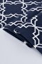 Linen Runner Stain Resistant Fabric Mosaic Navy Blue 40x140 - 3
