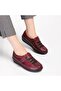004 Women's Burgundy Orthopedic Genuine Leather Shoes
