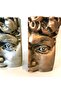 Home Decor Decorative Double Bronze-silver Concrete Antique Face Sculpture Trinket Accessory Set - 2