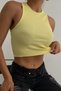 Women's Yellow Crew Neck Swimmer Crop Blouse 11503 - 2