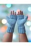 Hand Knitted Floral Embroidery Fingerless Retro Gloves - 7