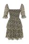 Black Floral Skirt Flounce Skater/Waist Opening Chiffon Mini Lined Woven Dress TWOSS22EL2772 - 8