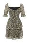 Black Floral Skirt Flounce Skater/Waist Opening Chiffon Mini Lined Woven Dress TWOSS22EL2772 - 6