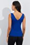 Women's Cobalt Blue Ladder Collar Knitwear Blouse YV83 - 2