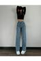 Rita Gold 90's Women's Mid Snow Loose Stretch Fabric Super High Waist 90's Denim Jeans Pants - 5