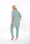 Women's Short Sleeve, Elastic Waist, Slit, Comfortable, Double Camisole Suit - 8