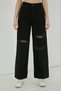 Women's High Waist Black Knee Detailed Ripped Palazzo Jeans Stretchy Jeans - 5