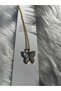Gold Color Stoned Butterfly Chain Necklace - 3