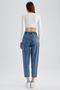 Paperbag Short Leg Jean Ankle Length 100% Cotton Trousers - 8