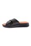 Women's Cross Strap Slippers Black Genuine Leather 4137318 - 3