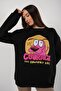 Women's Black Courage Printed Crew Neck Oversize Sweatshirt - 3