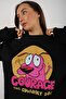 Women's Black Courage Printed Crew Neck Oversize Sweatshirt - 6