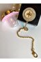 Imported Luxury Allah Written Logo Pink Baby Girl Crystal Stone Pacifier Chain Strap Gift Set - 3